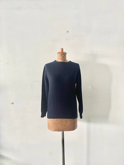 【美品】maison de soil　カシミヤクルーネックセーター　ネイビー　サイズ１ 画像1