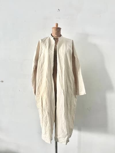 jujudau　 EASY COAT　キャンバスナチュラル　ネパール製 画像1