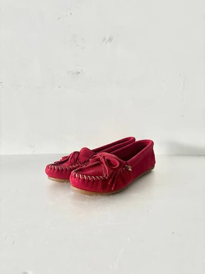 【未使用】MINNETONKA　モカシン KILTY　RED 　サイズ7.5　 画像1