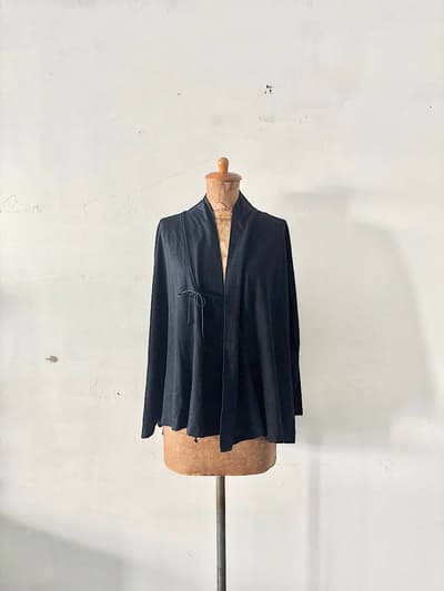 【美品】45R　スーピマ天竺のボレロ　影色納戸　濃　 画像1