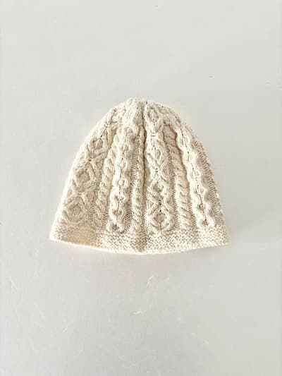 【美品】PRISTINE　ケーブル編み　ニットキャップ　ナチュラル　 画像1