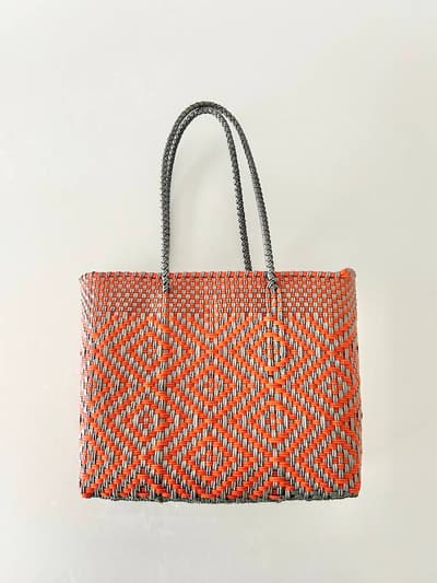 【美品】MERCADO BAG　トートバッグ　グレー　オレンジ 画像1