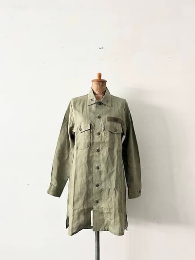 【未使用】caqu　リネン　カーキシャツ　サイズ１　11004 画像1