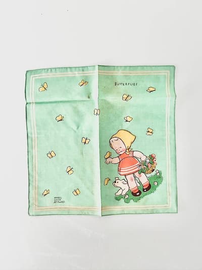 【イギリスヴィンテージ】Mable Lucie Attwell 　ハンカチ 画像1