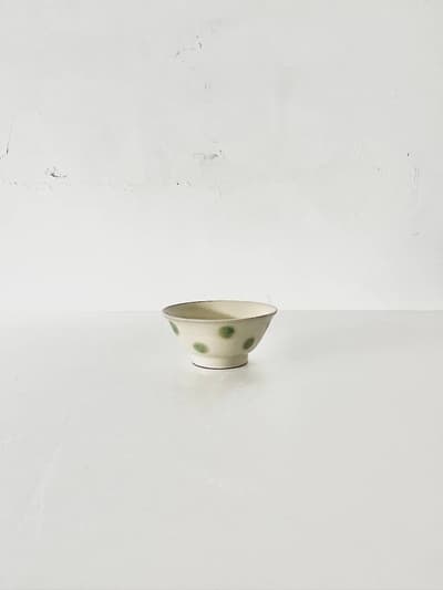 【民藝】やちむん　茶碗　飯碗　緑 画像1