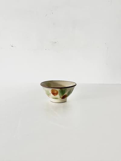 【民藝】やちむん　茶碗　飯碗　緑・茶 画像1