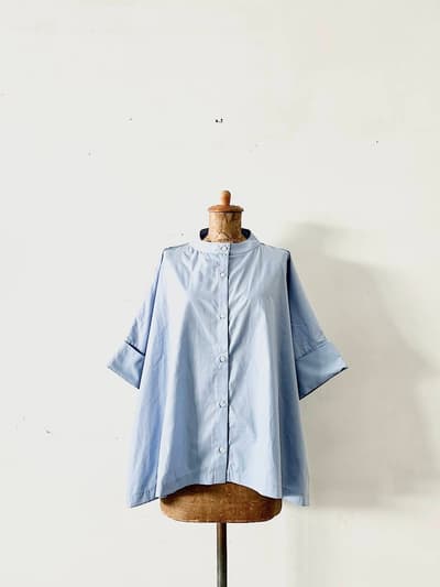 KELEN　SOFIAワイドシャツ 　サックスブルー 画像1