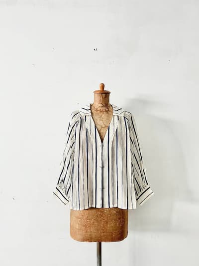 Porter des boutons　セーラーカラーブラウス　コットンシルク 画像1