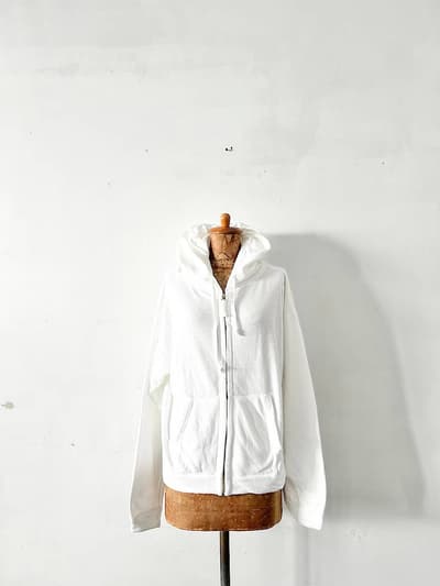 【美品】45R　US裏毛　908フーディー　白　2 画像1