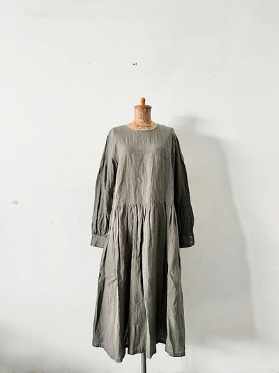 【美品】AN Linen　リネンワンピース　きぬがわあゆみ　FREE　 画像1