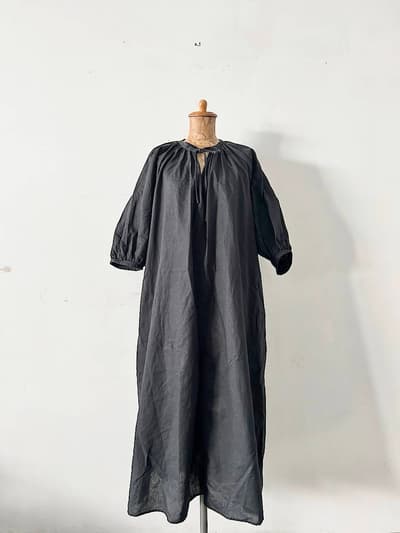 JOUNAL STANDARD relume ラグランギャザーワンピース　リネン　コットン　 画像1