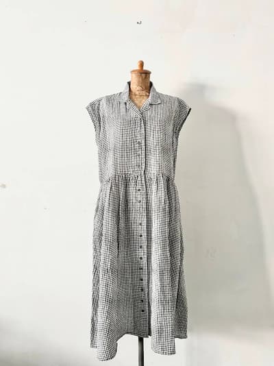 【未使用】SOIL　LINEN GINGHAM SHIRT DRESS　サイズ１　 画像1