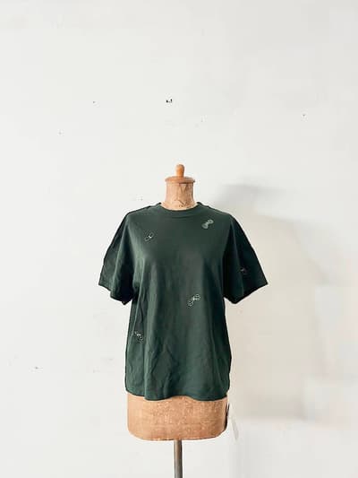 【美品】mina perhonen　choucho カットソー　グリーン　サイズ36 画像1