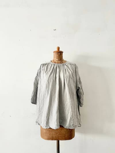 【美品】Hands of creation　リネンチェック柄ブラウス　リバーシブル 画像1