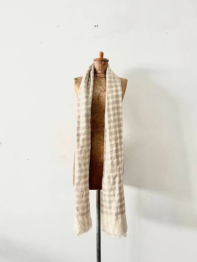 khadi and co　チェック　ストール　大判  画像1