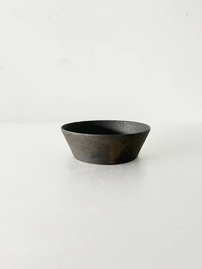 【未使用】藤田千絵子　黒土　平鉢　ボウル　2 画像1