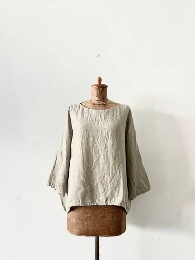【美品】evameva　linen pulover　sage　ブラウス　サイズM 画像1