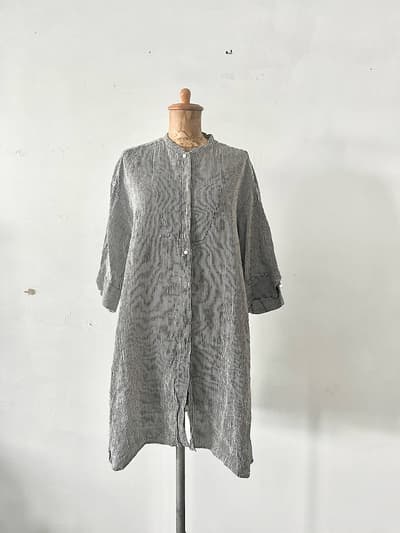 OUVERT　 リネン　ストライプ　チュニックシャツ　 画像1