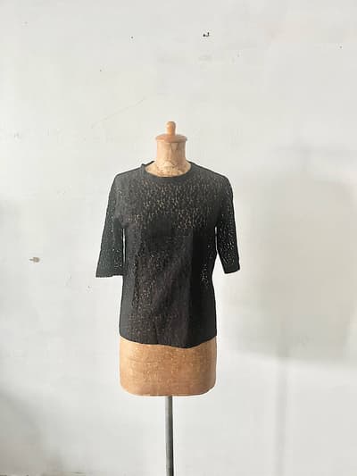 【美品】agnes b　レース　ブラウス　ナイロン　レーヨン　サイズ２ 画像1