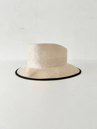 chisaki 　シゾール　植物繊維　ハット　natural x black 画像1
