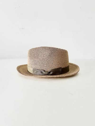 【美品】石田製帽　マニラ麻　中折れ型ソフトハット　サイズM 画像1