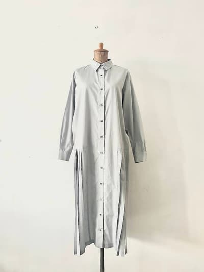 【美品】mizuiro ind　プリーツワイドシャツワンピース 画像1
