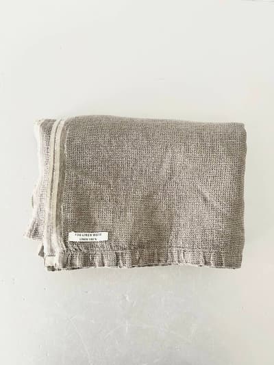 【美品】fog linen work　リネンウォッシュワッフルタオルケット　① 画像1