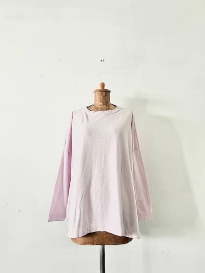 【美品】45R　天竺ビッグスリットT　ピンク 画像1