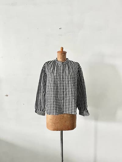 FANEUIL　ギンガムチェック　ブラウス　コットン　リネン  画像1