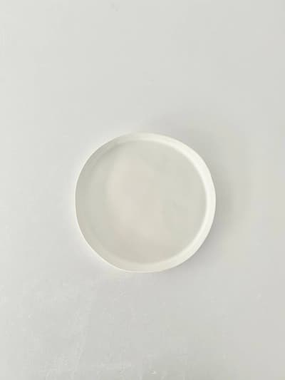 【美品】馬場勝文　白磁マットリム細 画像1