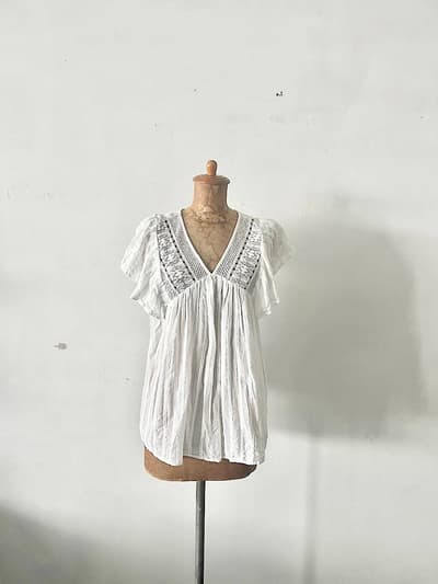 【美品】ne Quittez pas　レース　インド綿　トップス　 画像1