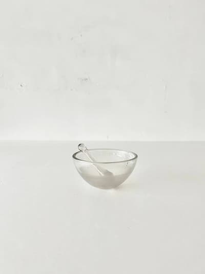 【骨董】ガラス　乳鉢　乳棒　セット　注ぎ口無し 画像1