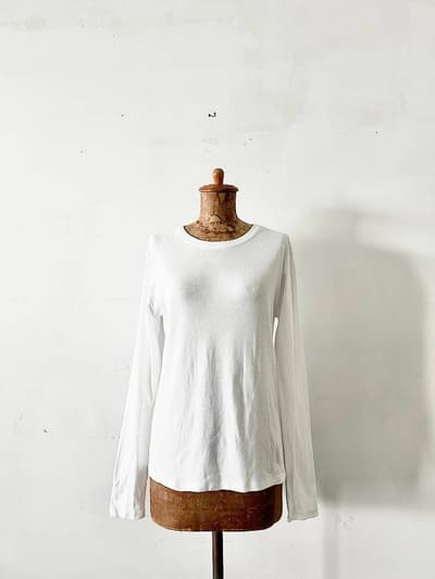 PETIT BATEAU　クルーネックロングスリーブTシャツ　ホワイト　サイズXL 画像1
