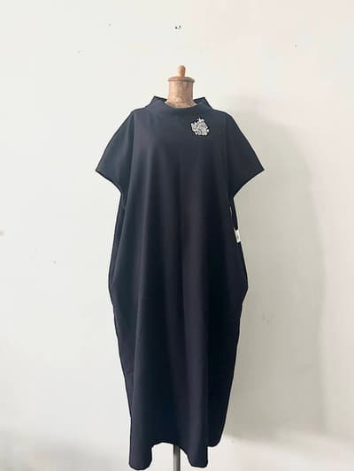 【未使用】mina perhonen　sol　ウールワンピース　navy　サイズ40 画像1