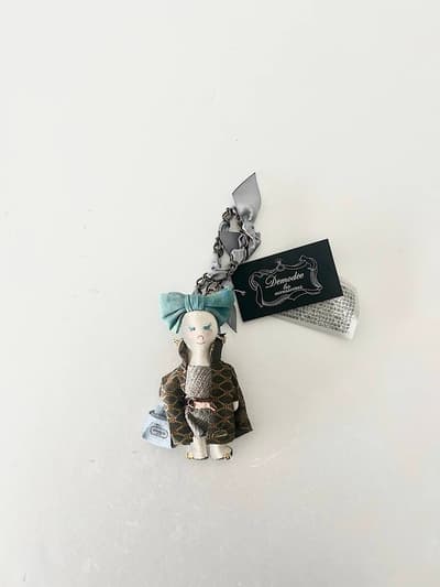 【未使用】Marie Belle・demodee Doll Charm チャーム　グリーンリボン 画像1