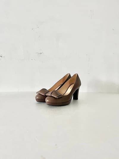 【美品】Mannina　ハイヒール　リボン　パンプス　36ハーフ　 画像1