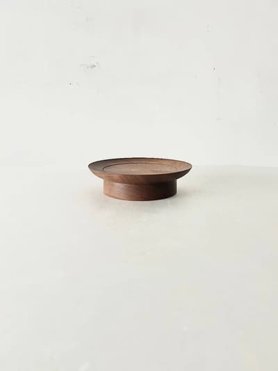 【未使用】神野達也　台皿18cm　リムあり　ウォルナット 画像1