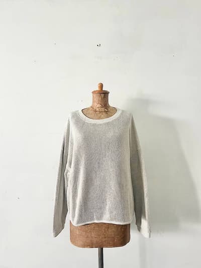 Hands of creation　クルーネックワッフルカットソー　フリーサイズ 画像1