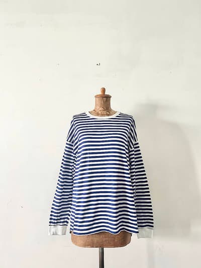 【美品】MARMARMAR　クルーネックロングスリーブTシャツ　ボーダー 画像1