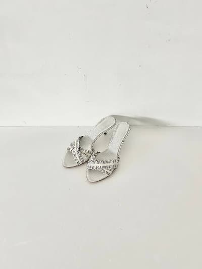 BOTTEGA VENETA　サンダル　37ハーフ　レザー　フリル 画像1