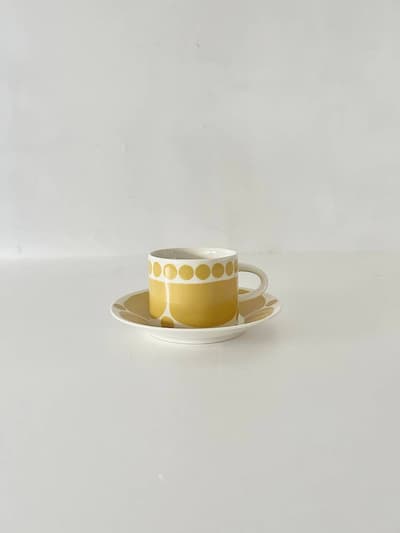 【北欧】【美品】ARABIA　sunnuntai　スンヌンタイ ティーカップ＆ソーサー　 0.28L　イエロー　② 画像1