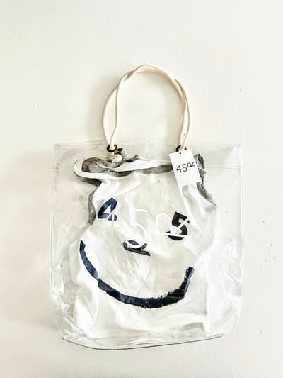 【美品】45R　クリア　ビニール　トートバッグ 画像1