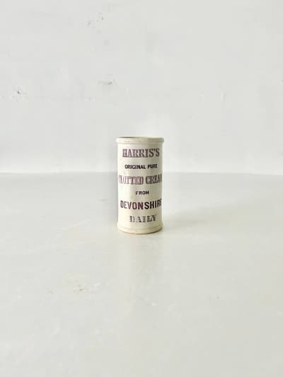 【イギリスアンティーク】クロテッドクリームポット　CLOTTED　CREAM　パープルロゴ　 画像1