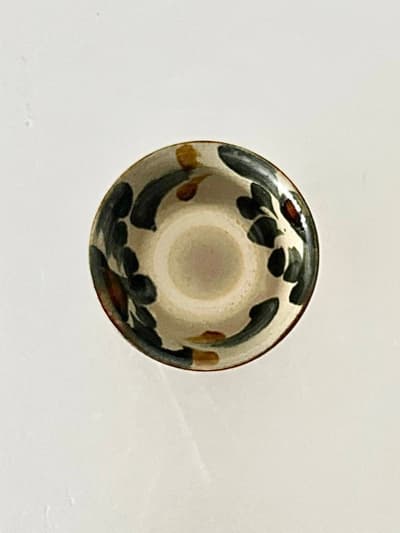 【民藝】やちむん　ボウル　　濃紺　茶　 画像1