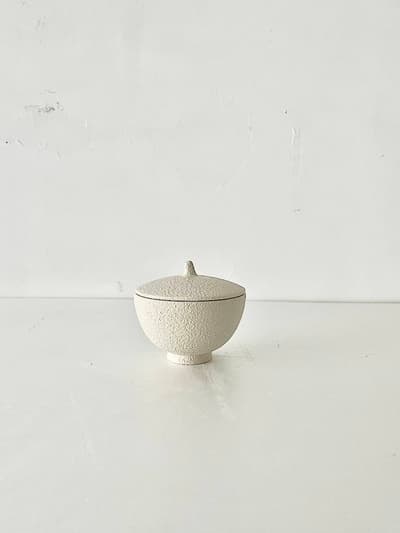 【未使用】高野友美　蓋付湯呑（白しぼ）① 画像1