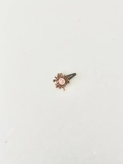 【Kids】mina perhonen　ヘアピン　茶ピンク 画像1