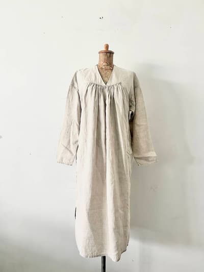 【美品】えみおわす　イカッタドレス　　ギャザードレス　リネン 画像1