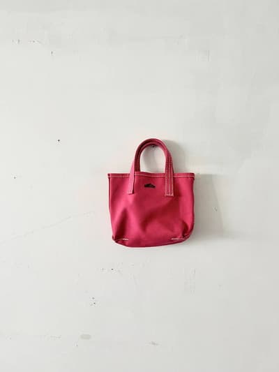 【美品】DANTON　刺繍トートバッグ　ミニサイズ　チェリーピンク 画像1