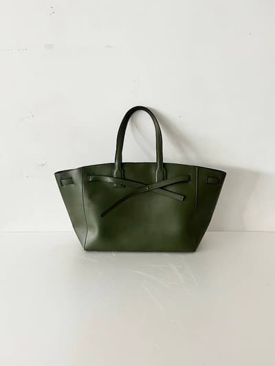 【美品】MilaOwen　フェイクレザートートバッグ　グリーン　ONE SIZE 画像1