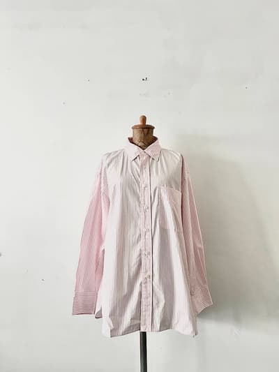 【未使用】spick and span　コットンブロードワイドスクエアシャツ　サイズF　ピンク 画像1